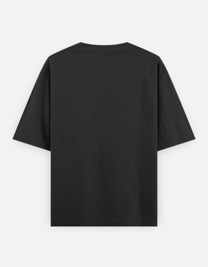 Known Clothing black oversized t-shirt plain back view  