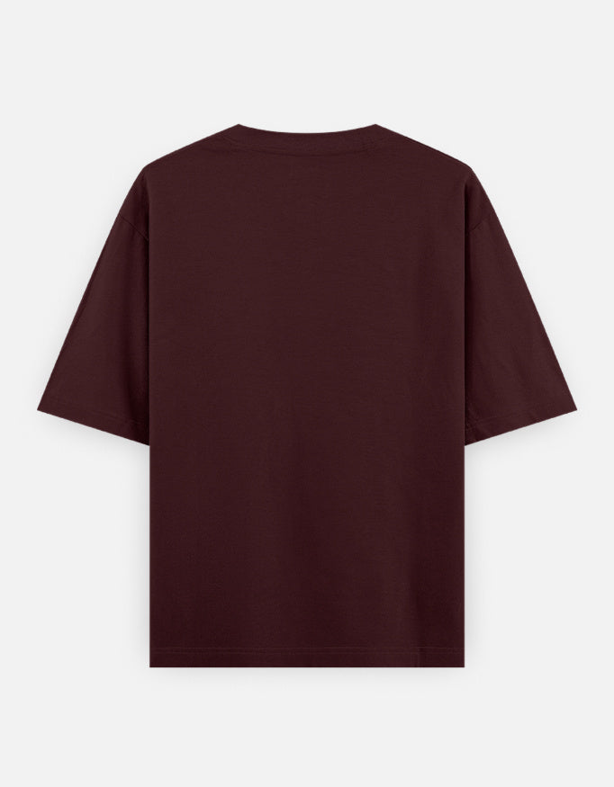 Known Clothing maroon oversized t-shirt plain back view