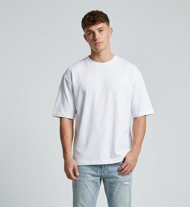 Known Clothing Essential white oversized t-shirt front view on male model