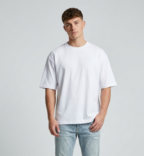 Known Clothing Essential white oversized t-shirt front view on male model