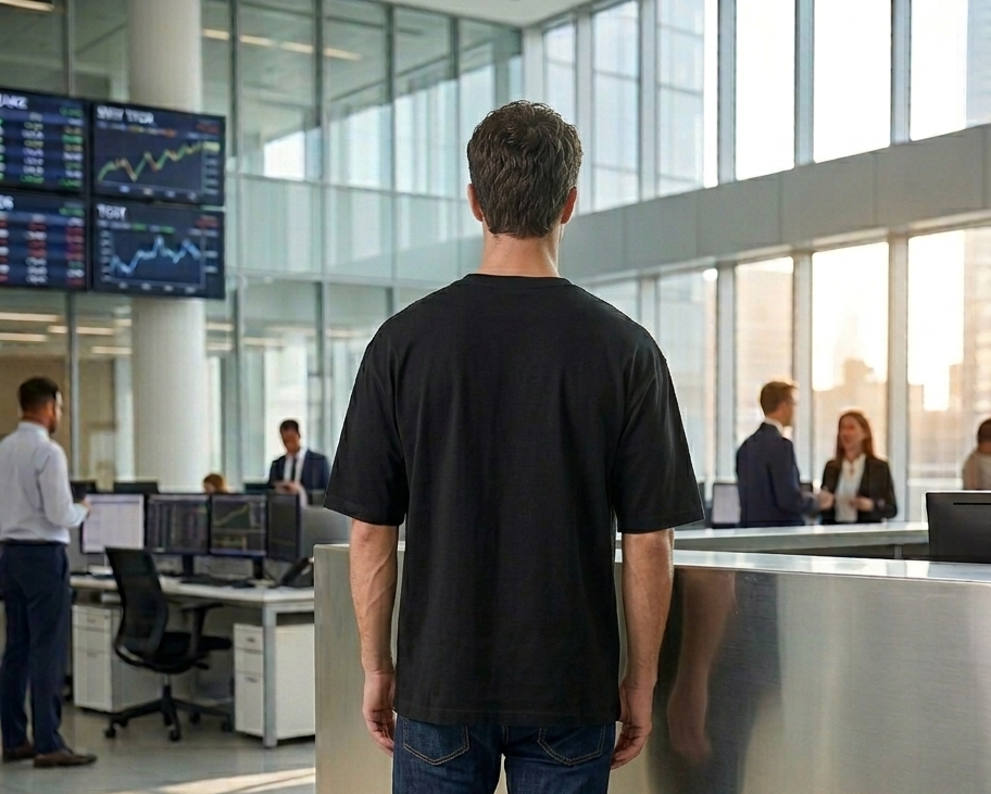 Known Clothing black bull graphic t-shirt back view on male model