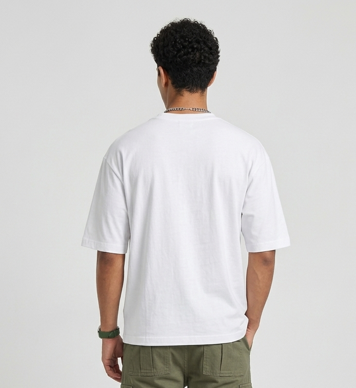 Known Clothing white money talks graphic t-shirt back view on male model