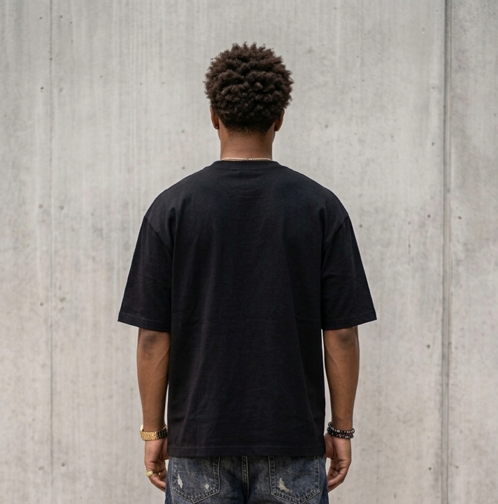  Known Clothing black money talks graphic t-shirt back view on male model