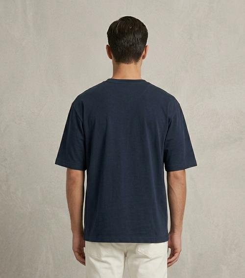 Known Clothing Essential dark navy oversized t-shirt back view on male model