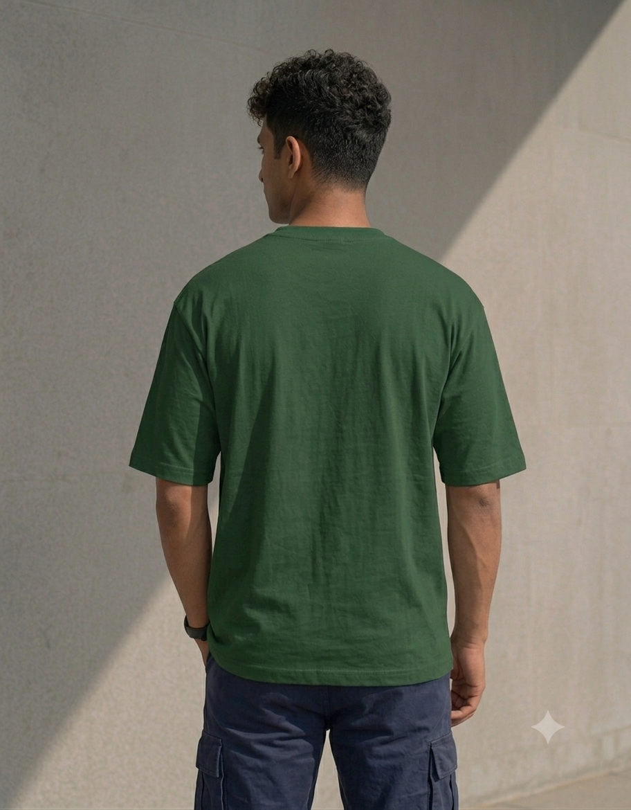 Known Clothing Matcha green oversized t-shirt back view on model