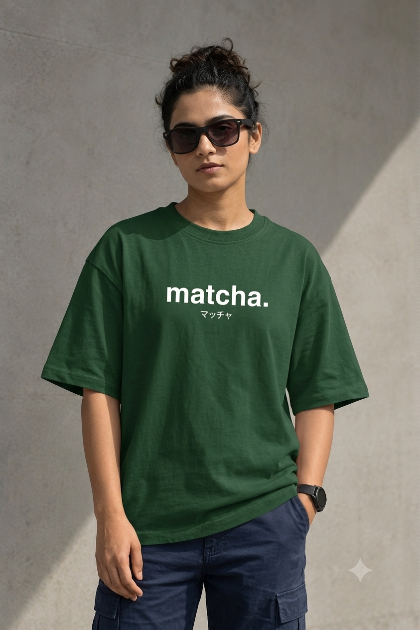  Known Clothing Matcha green minimalist t-shirt front view on female model