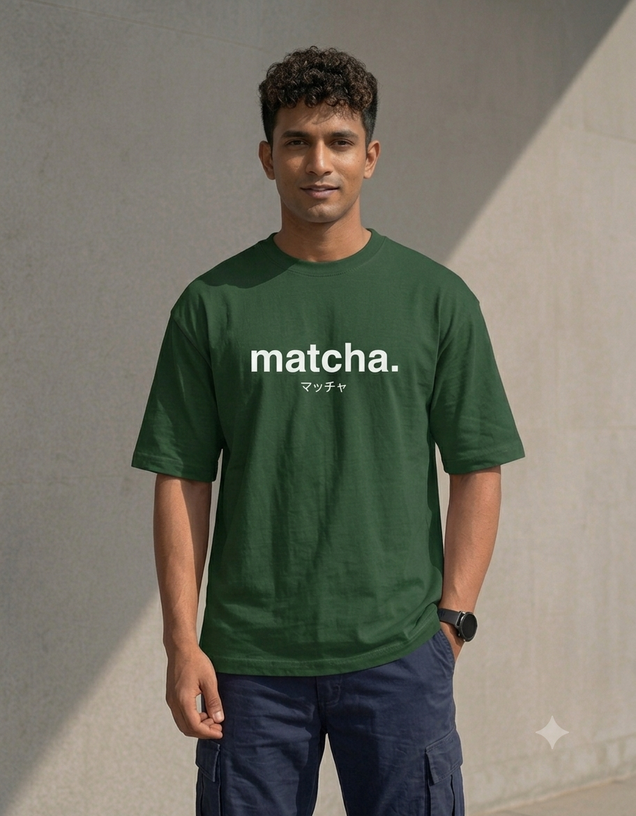 Known Clothing Matcha green minimalist t-shirt front view on male model