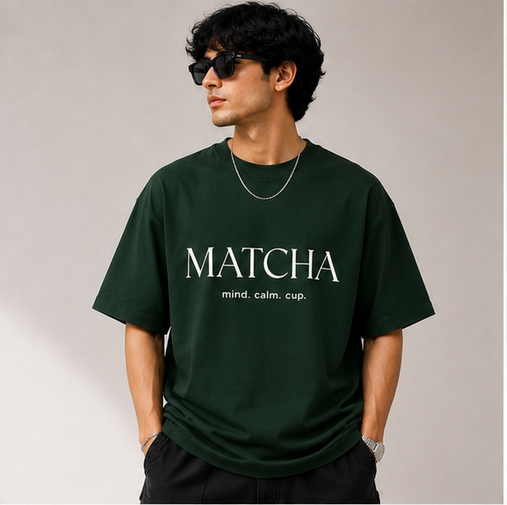 MATCHA — Mind. Calm. Cup. Oversized T-Shirt