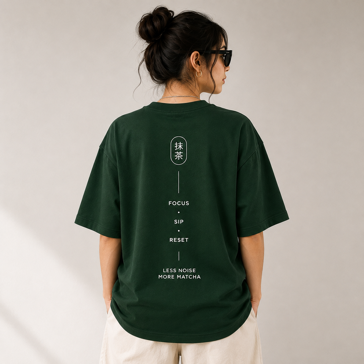 MATCHA — Mind. Calm. Cup. Oversized T-Shirt